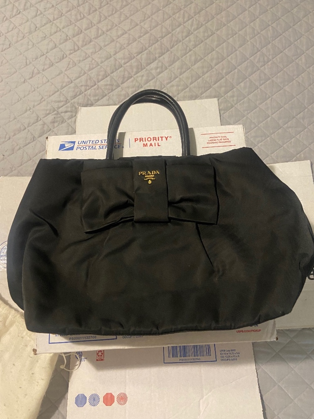 Prada Tessuto Fiocco bow tote.